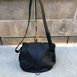 SORPRESA Boutique Crossbody Purse Satchel Women's Black Genuine Leather Bag